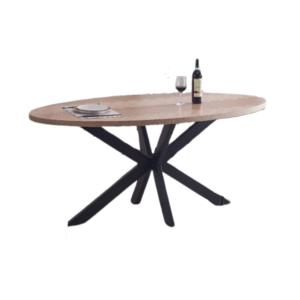 Table à manger en bois GAIA pieds en métal noir