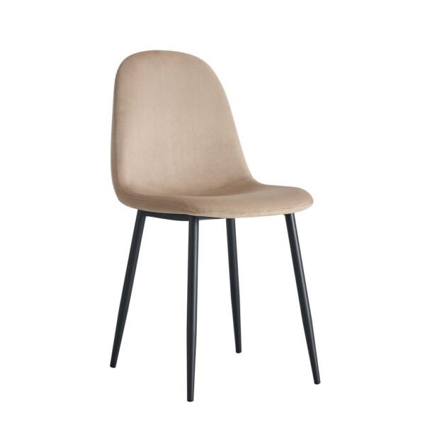 Lot de chaises  SCANDINAVE en velours pieds métal noir