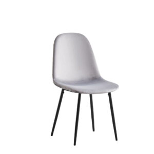 Lot de chaises  SCANDINAVE en velours pieds métal noir