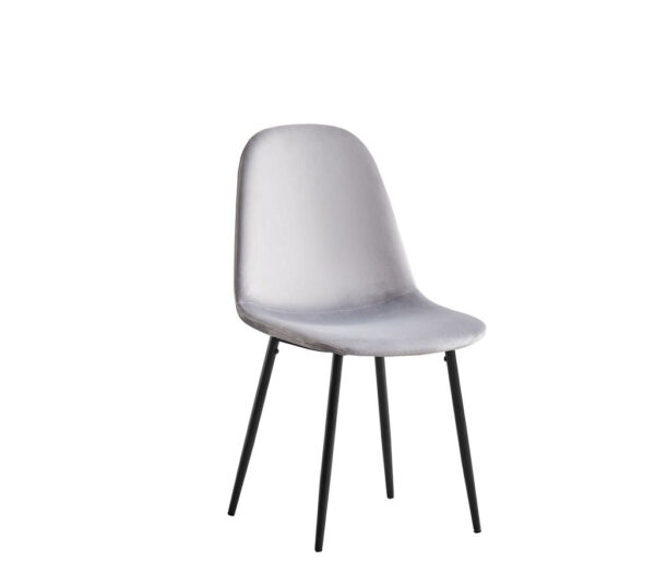 Lot de chaises  SCANDINAVE en velours pieds métal noir