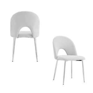 Lot de chaises TEDDY Chrome velours