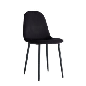Lot de chaises  SCANDINAVE en velours pieds métal noir