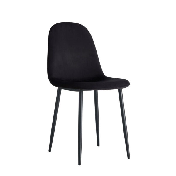 Lot de chaises  SCANDINAVE en velours pieds métal noir